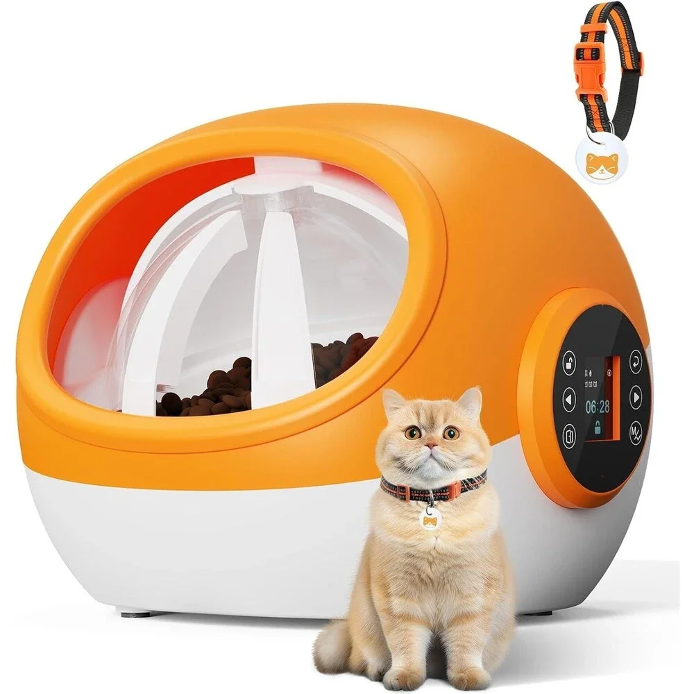 Automatic RFID Cat Feeder with Collar Sensor, Timed Auto Pet Feeder Wet & Dry Fd